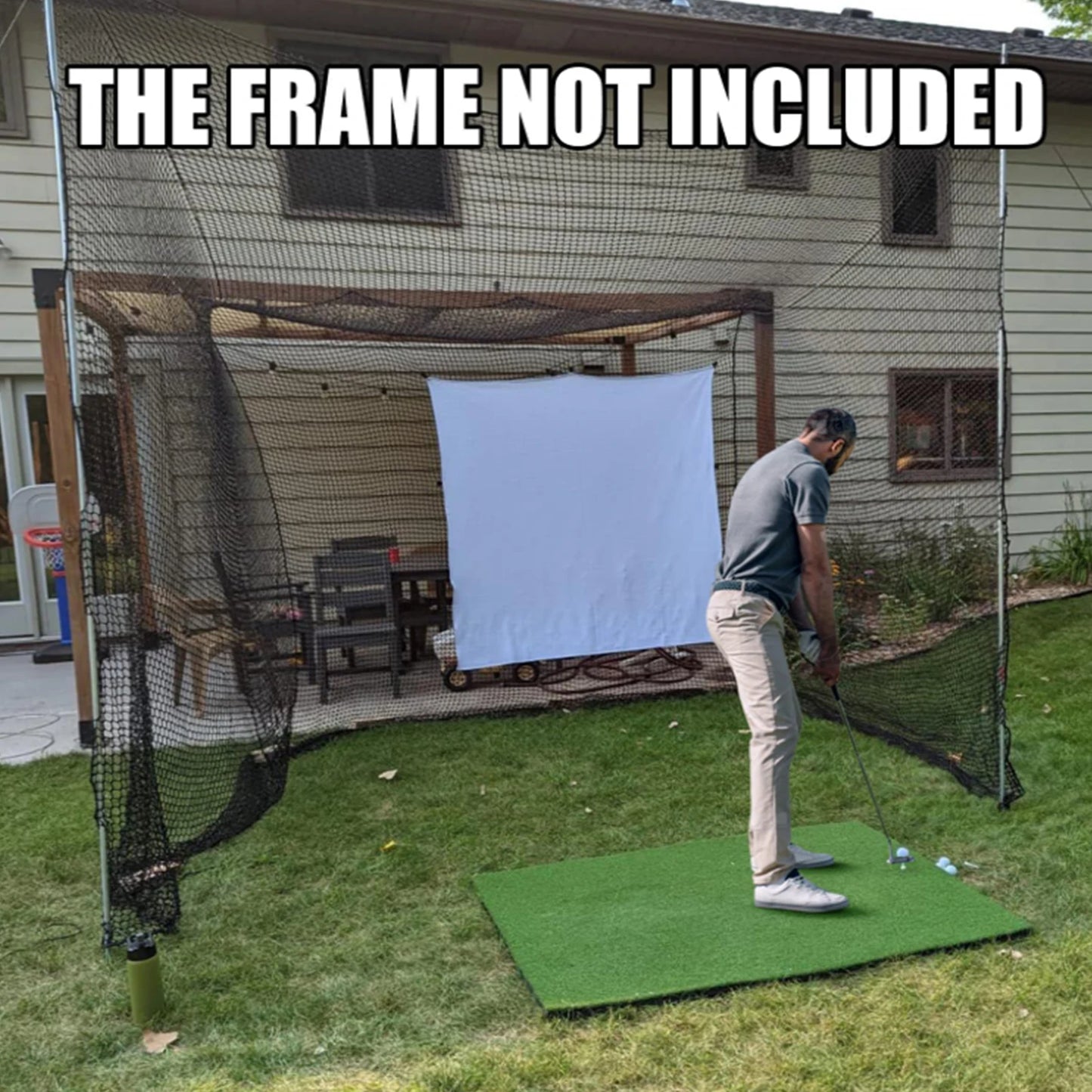 Golf Cage Net | Foldable Ball Netting 10X10X10Ft | Portable Baseball Batting Cage, Wear-Resistant Training Simulators | for Indoor or Outdoor Use