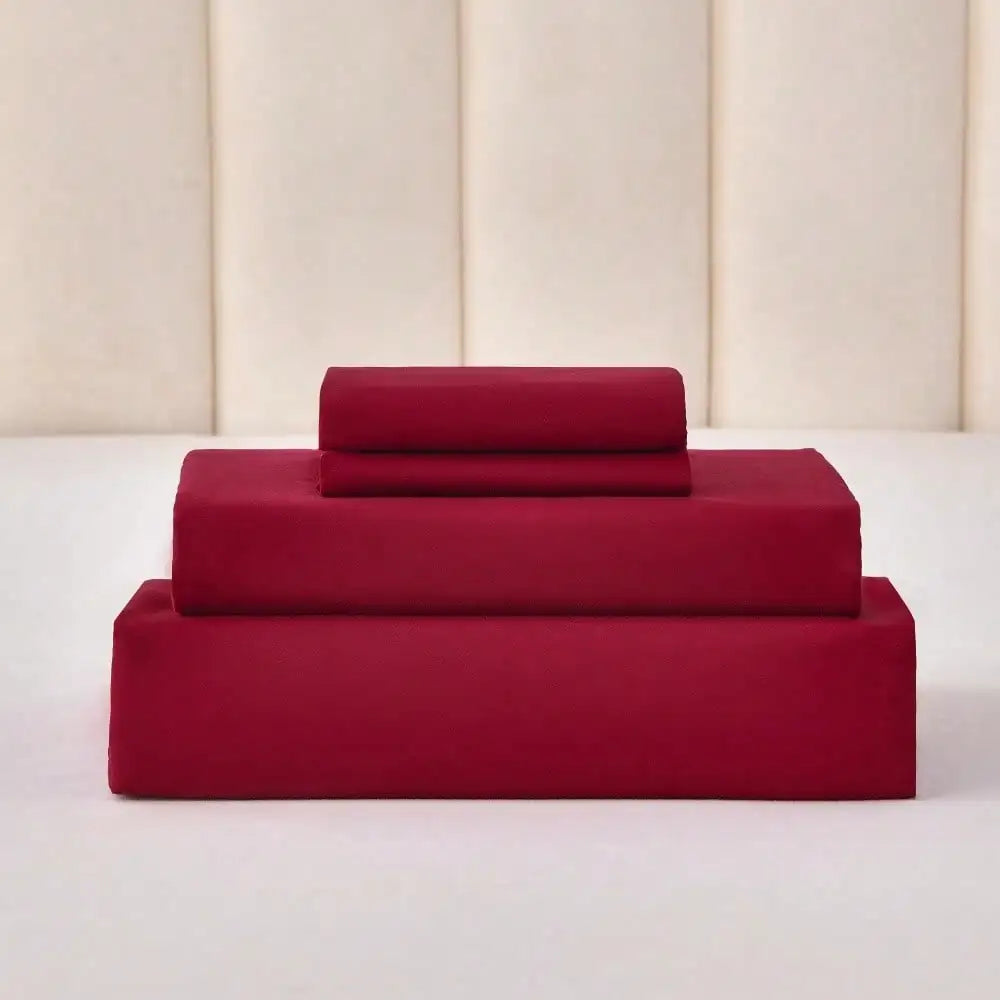 Queen Size 4-Piece Bedding Set Soft Comfortable Bed Sheet Set with Pillowcases