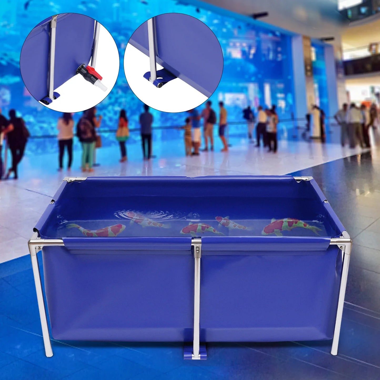 Thickened Waterproof Aquarium Fish Water Tank Anti-rust Canvas Ornamental Swimming Pool Large capacity Koi Lobster Breeding Pond