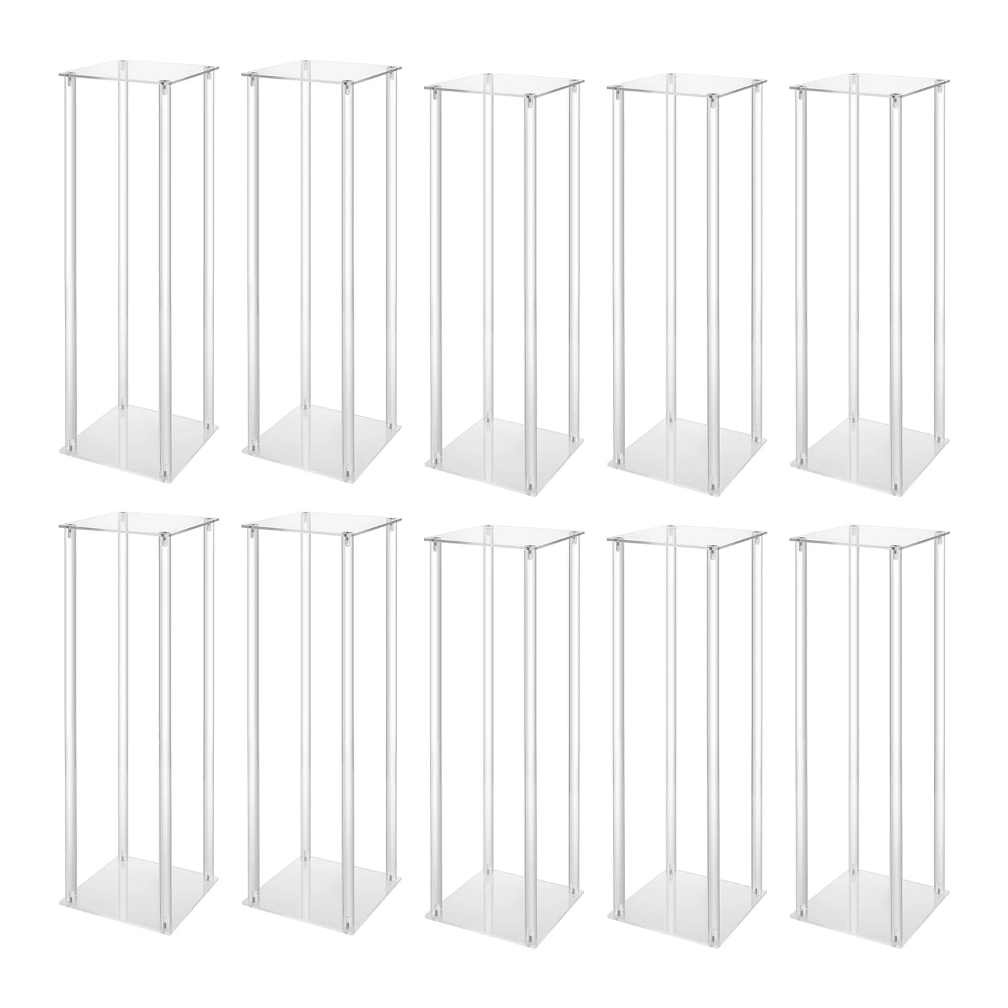10 Pcs Clear Column Flower Display Stand Acrylic Vase Wedding Centrepieces Geometric Display Stand for Home Decor