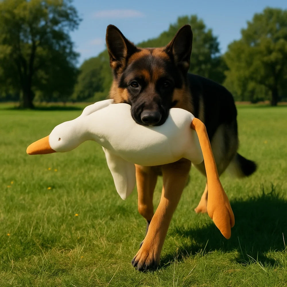 Plush Duck Dog Toy Realistic Goose Design Chew Toy