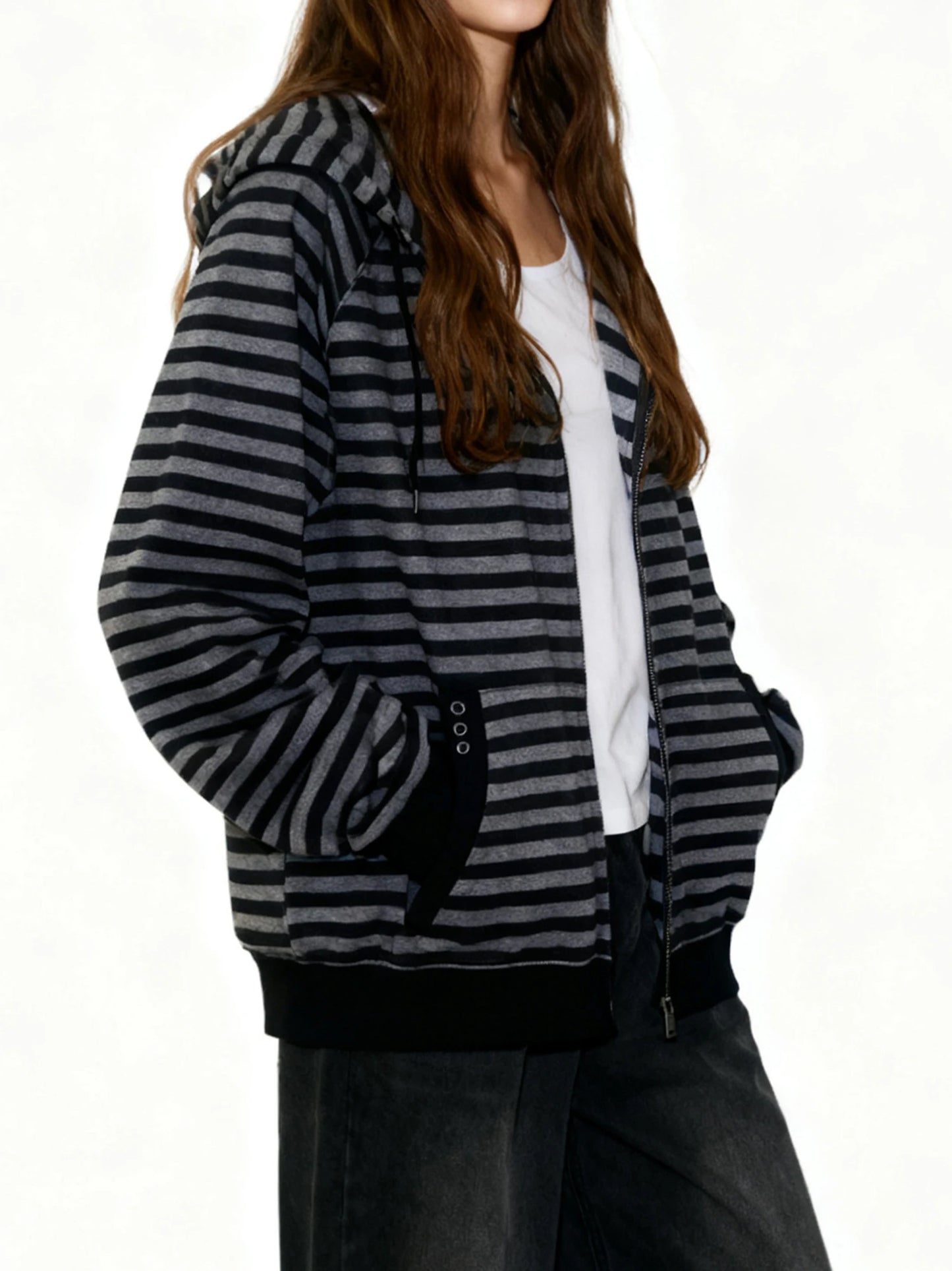 HiriginCN Women Lightweight Zip Up Hoodie With Pockets And Drawstring