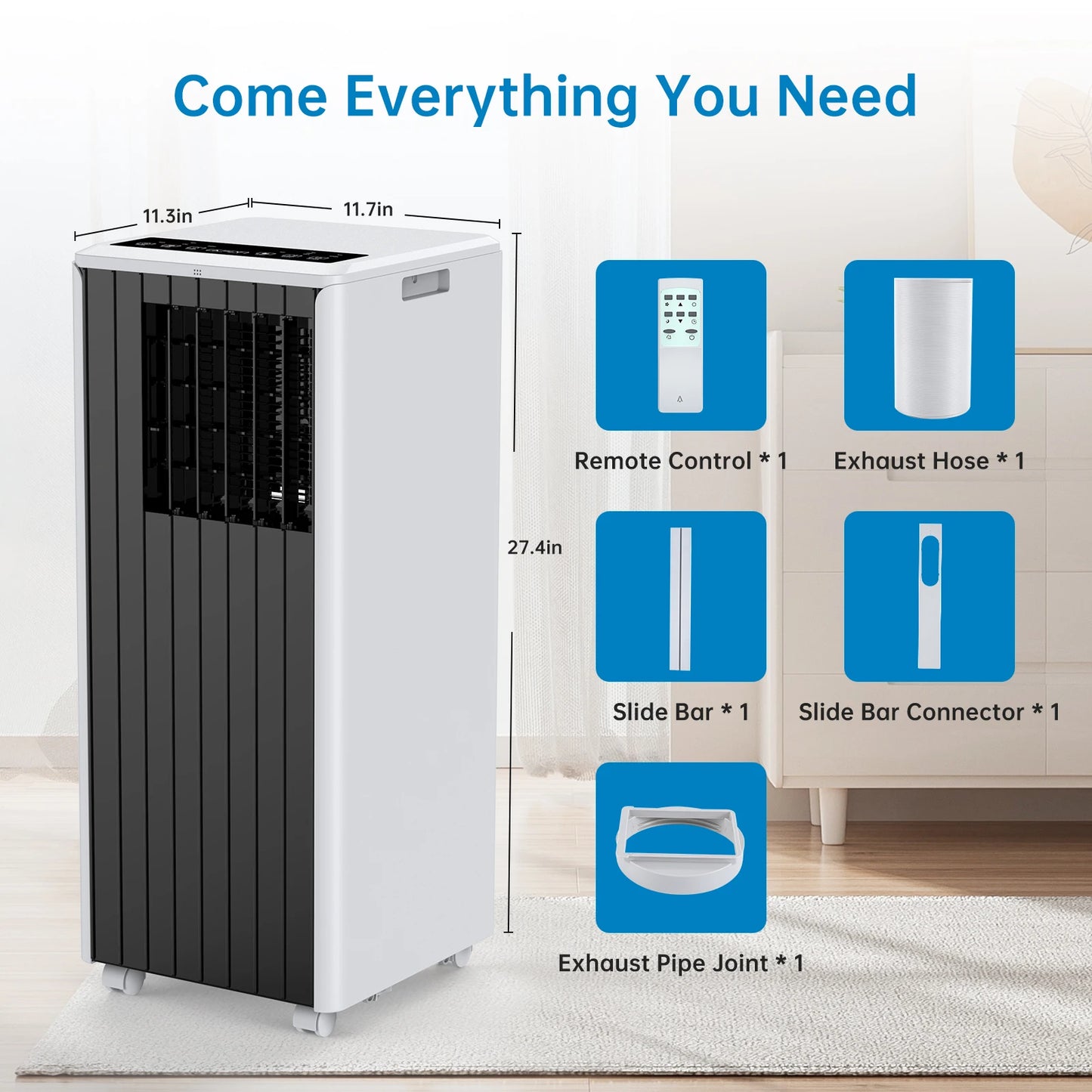Acekool Portable Air Conditioner With Remote Timer Three In One