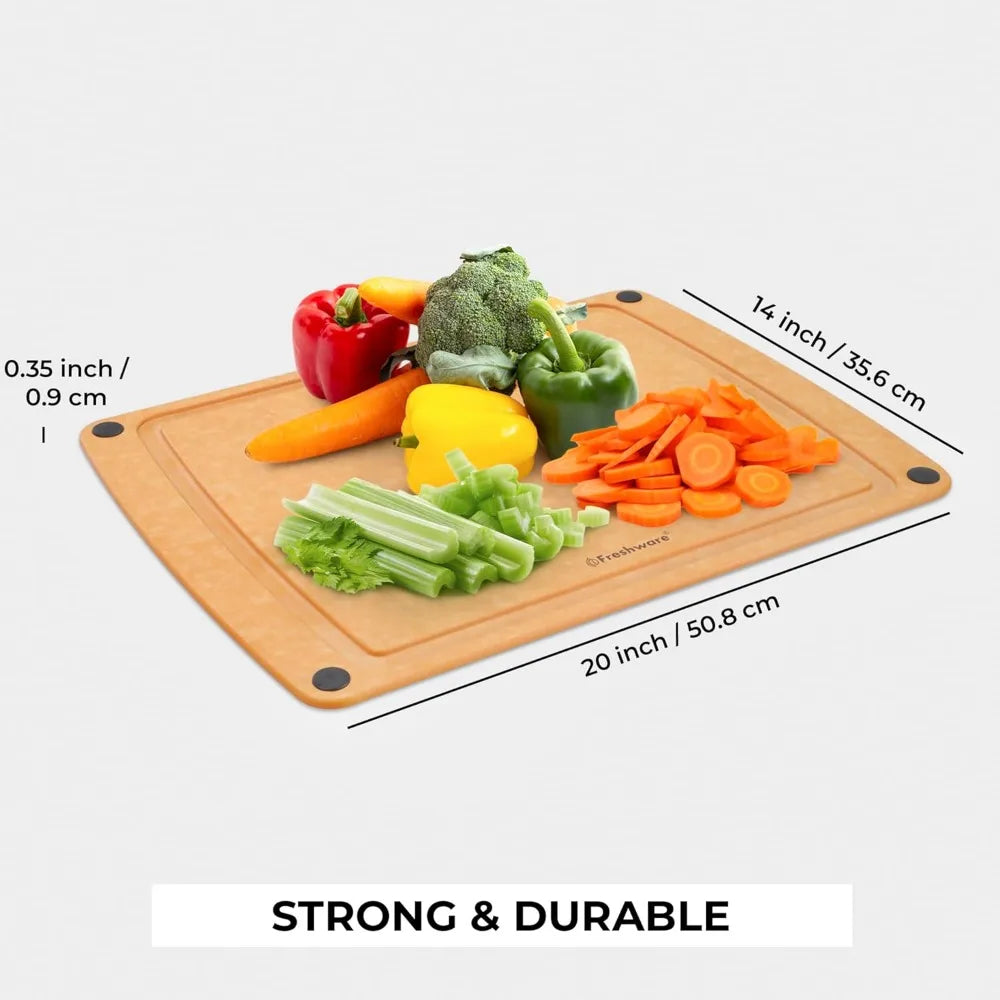 Wood Fiber Cutting Board With Juice Groove Non Slip Feet