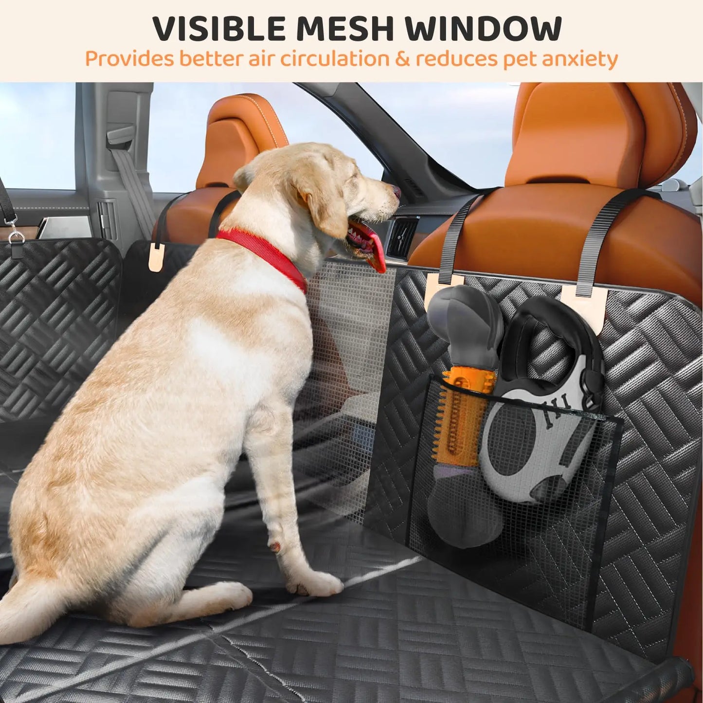 NONECN Car Rear Seat Dog Cover Hammock With Extender