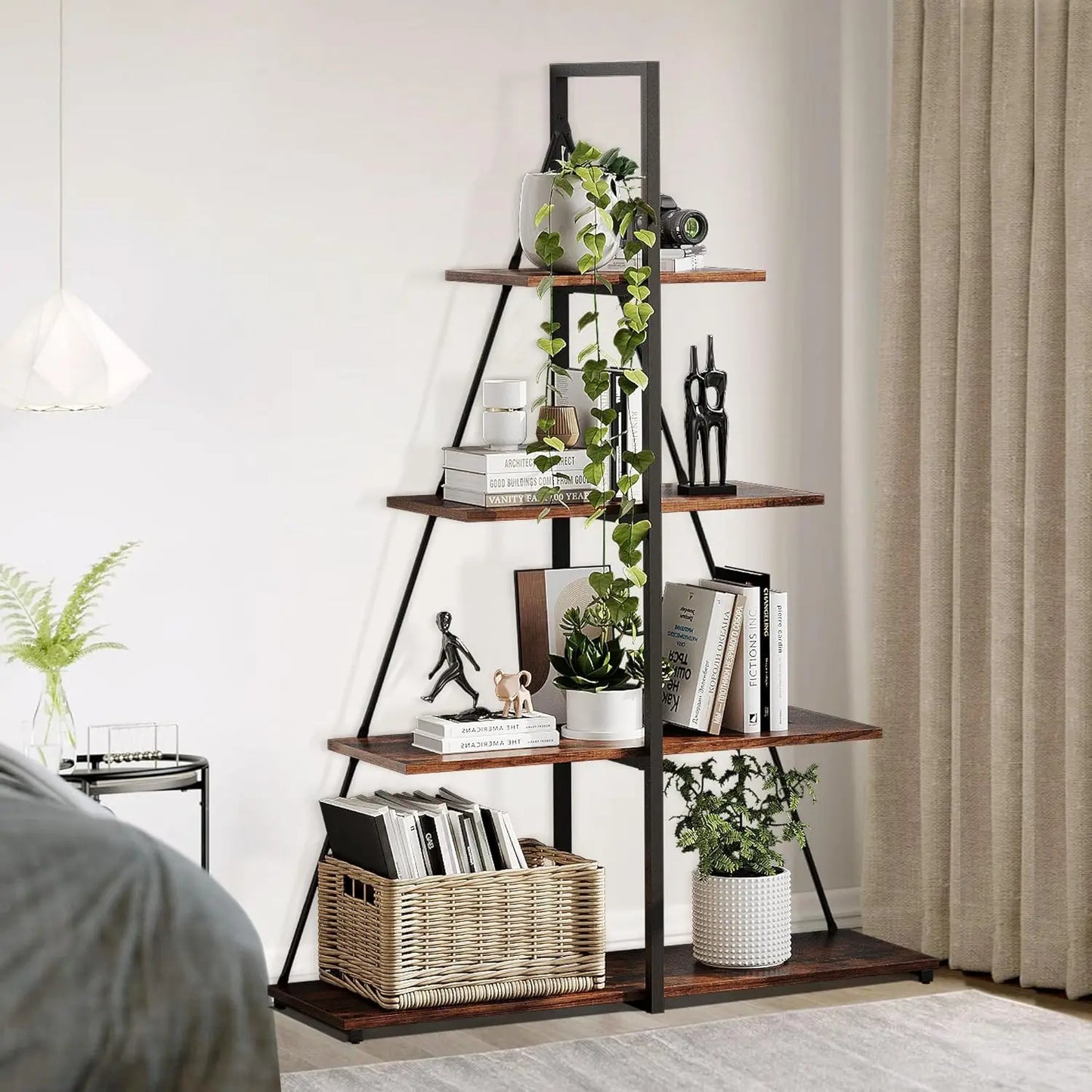 Twister.Ck Steel Frame 4 Tier A-Frame Ladder Shelf