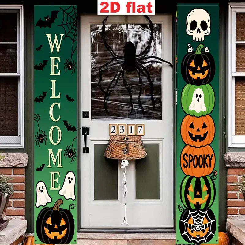 New Halloween Couplets, Ghost Festival Banners, Outdoor Courtyard Festive Event Party Atmosphere Background Decorations