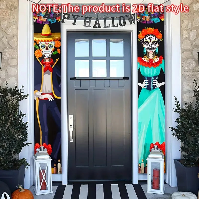 New Halloween Couplets, Ghost Festival Banners, Outdoor Courtyard Festive Event Party Atmosphere Background Decorations