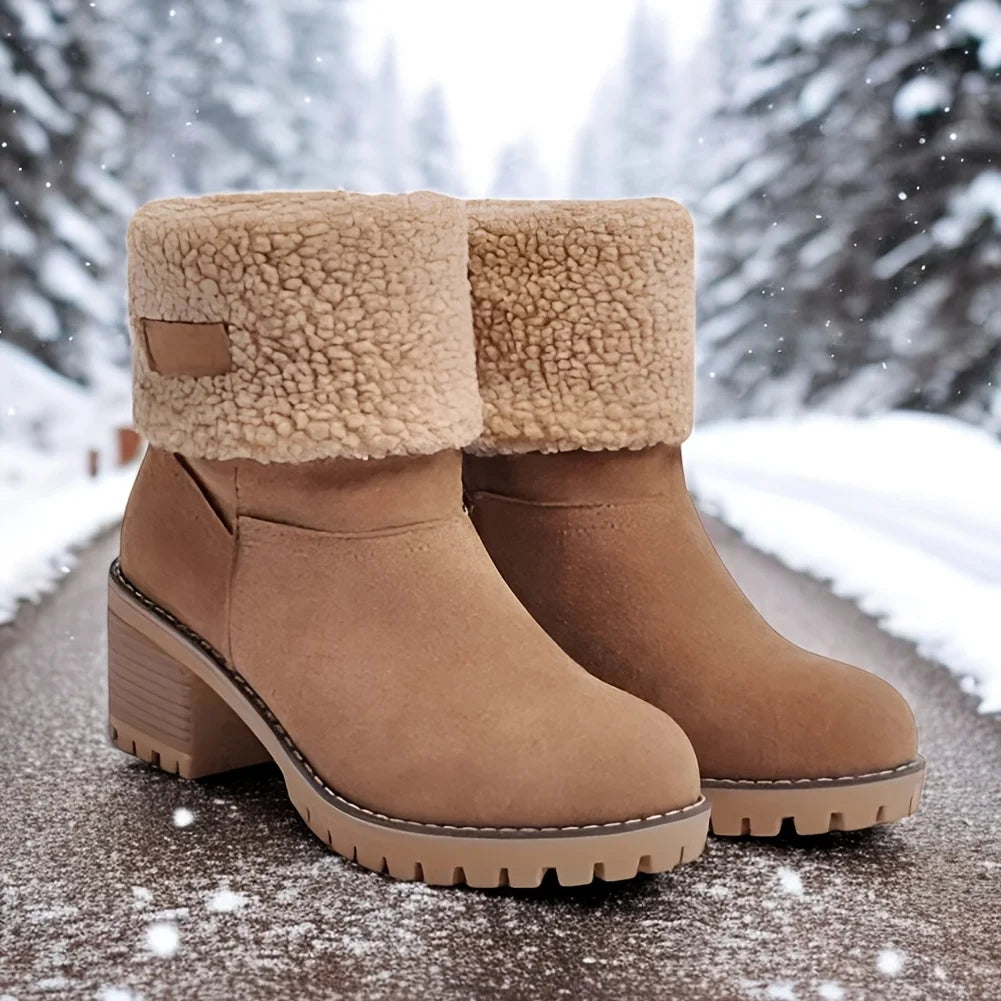 Winter Faux Fur Snow Boots for Women With Platform Heels