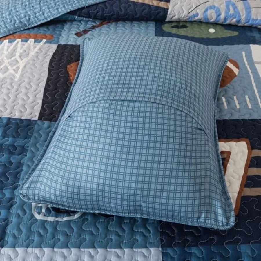 Sports Quilt Set And Shams For Boys