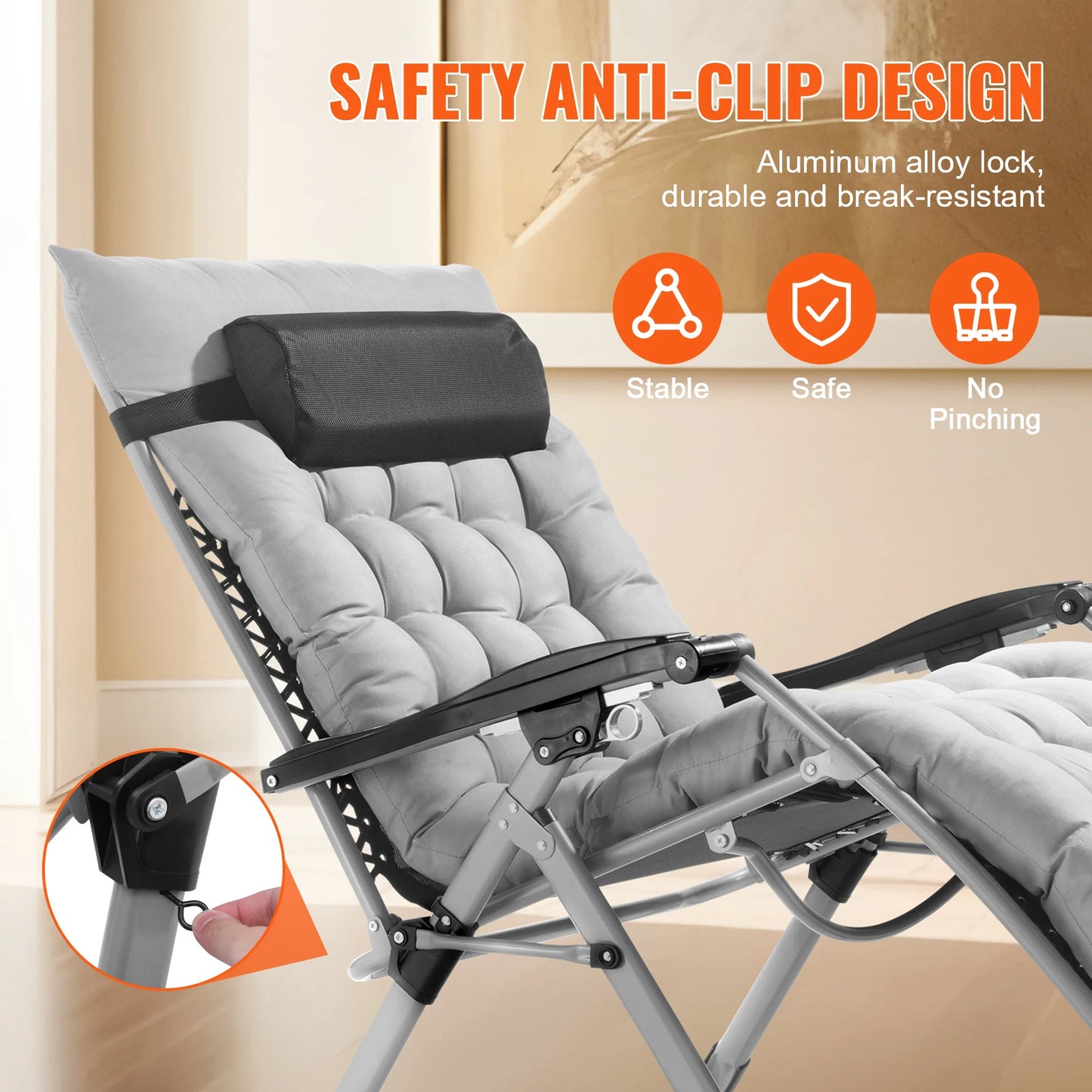 SucceBuy Zero Gravity Chair Anti Gravity Recliner With Footrest Cupholder