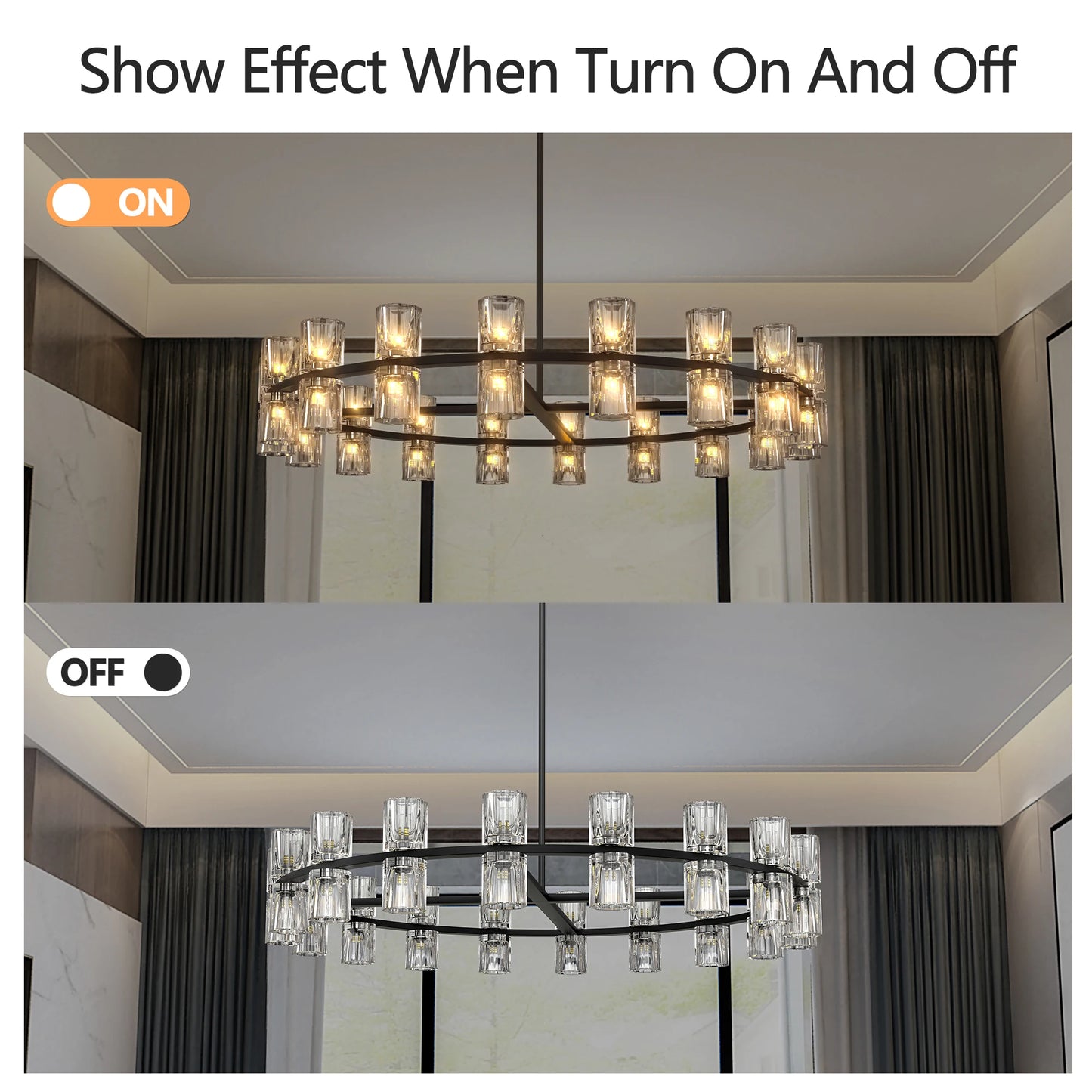 ZHIKEA Crystal Chandeliers Led Lights For Living Rooms