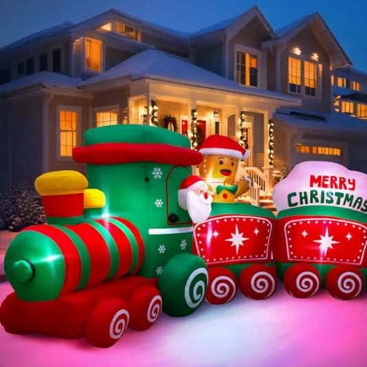 OloeY Premium Inflatable Christmas Train Outdoor Display