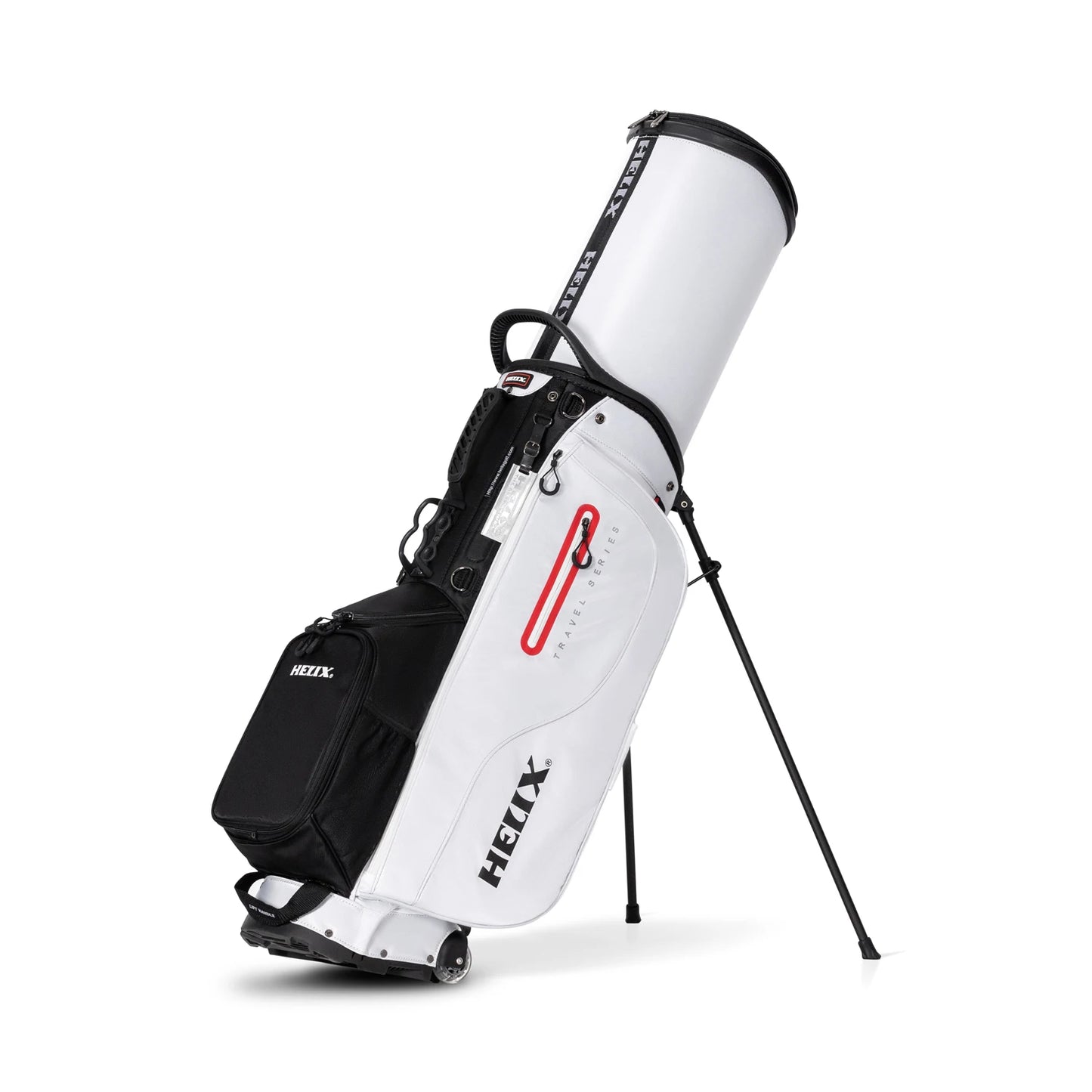 Helix Golf Stand Bag With Retractable Top Cover And Wheels