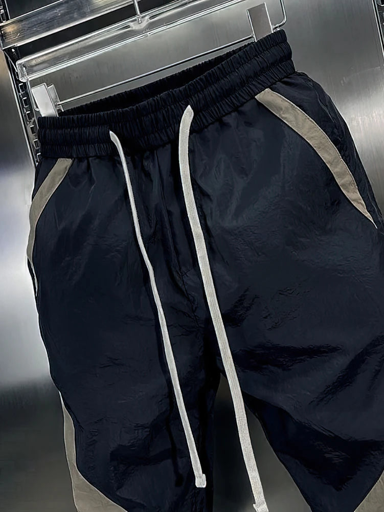 Patchwork Beige White Sweatpants Men Baggy Jogging Pants Spring Summer Casual Sport Harem Ankle-Length Trousers