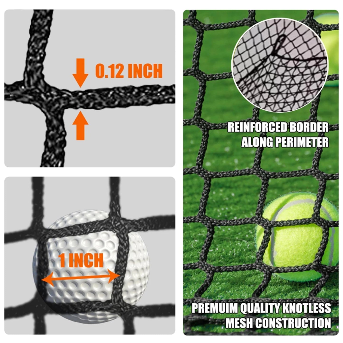 Golf Cage Net | Foldable Ball Netting 10X10X10Ft | Portable Baseball Batting Cage, Wear-Resistant Training Simulators | for Indoor or Outdoor Use