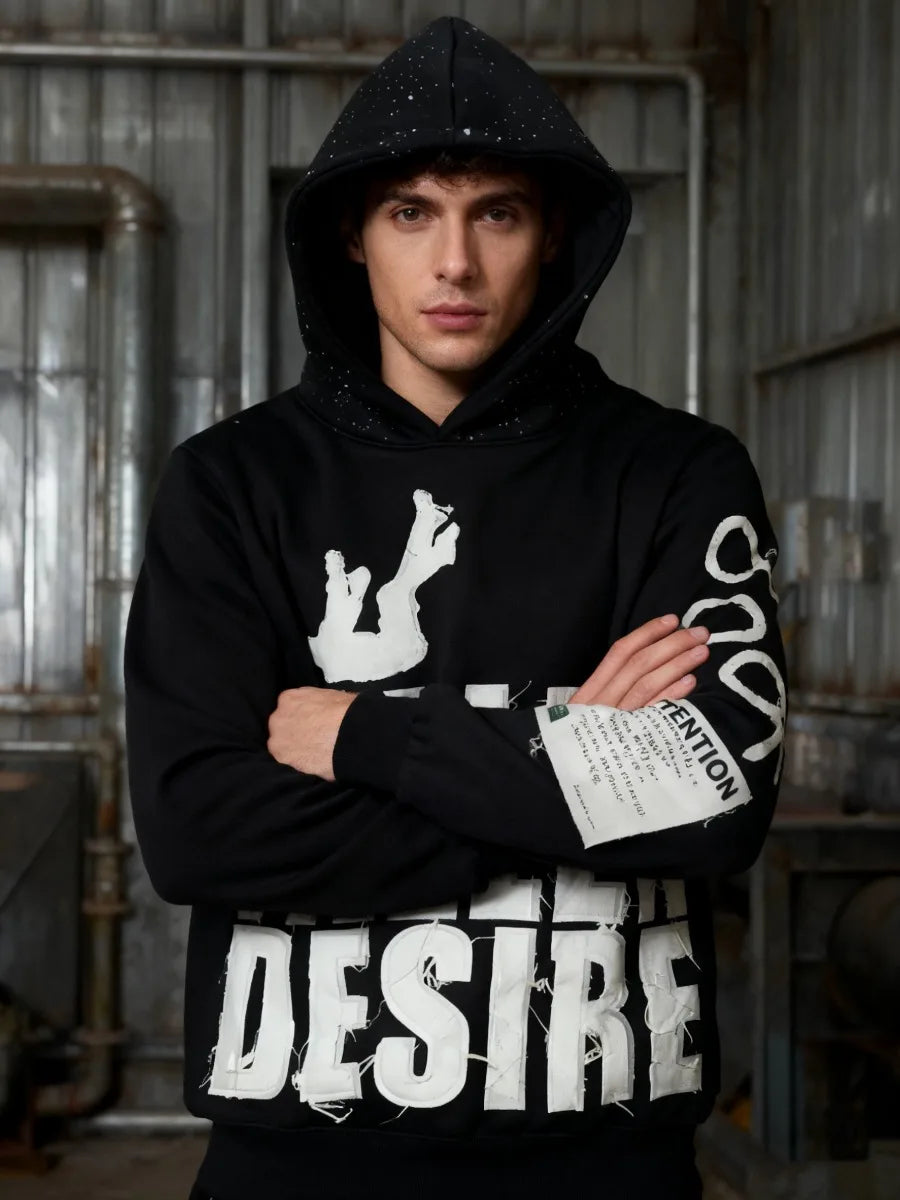 Letter Graphic Y2K Hoodie for Men Streetwear Essentials