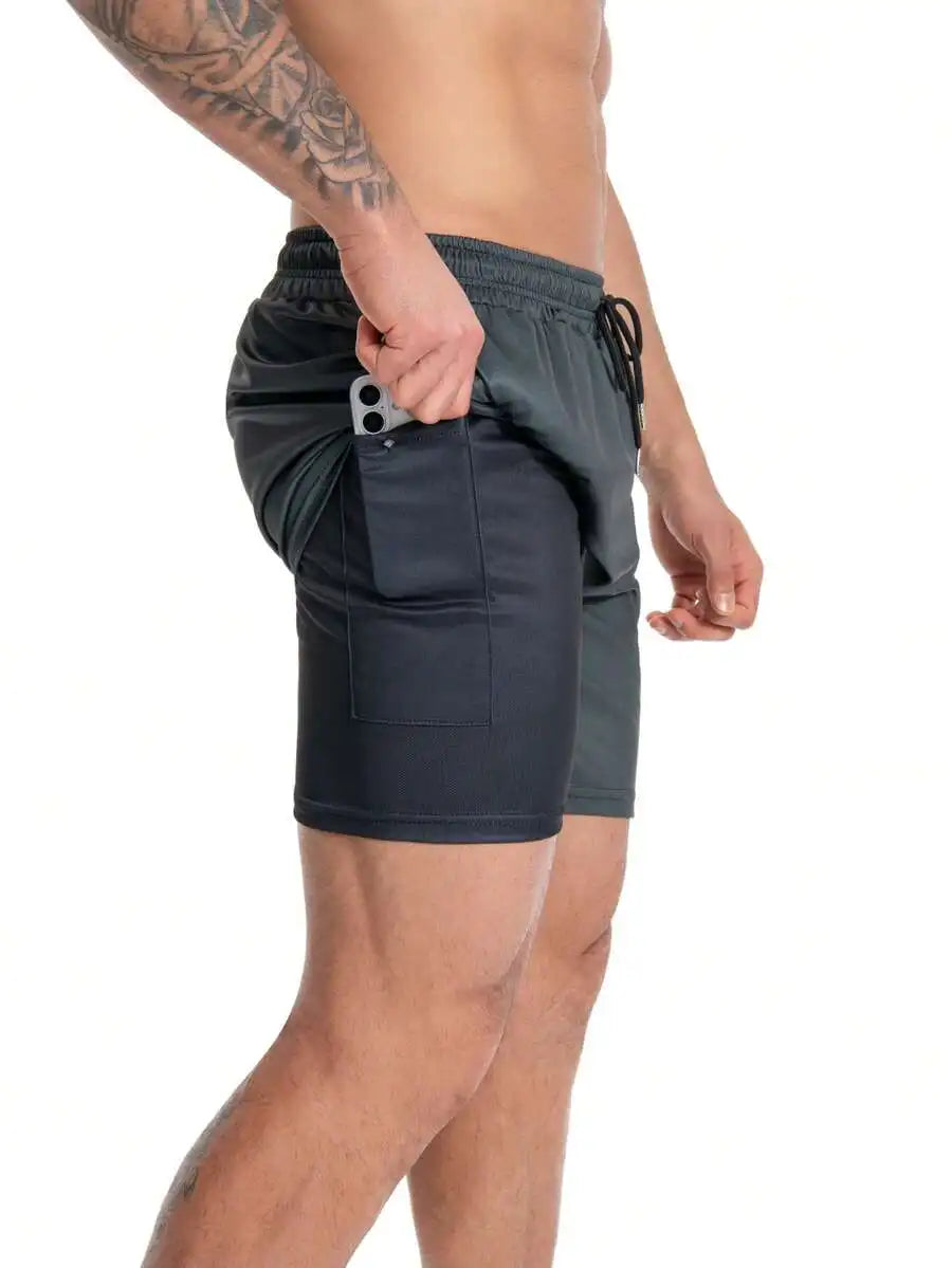 Mens Quick Dry Swim Trunks With Pockets Compression Stretch Board Shorts Breathable Fit