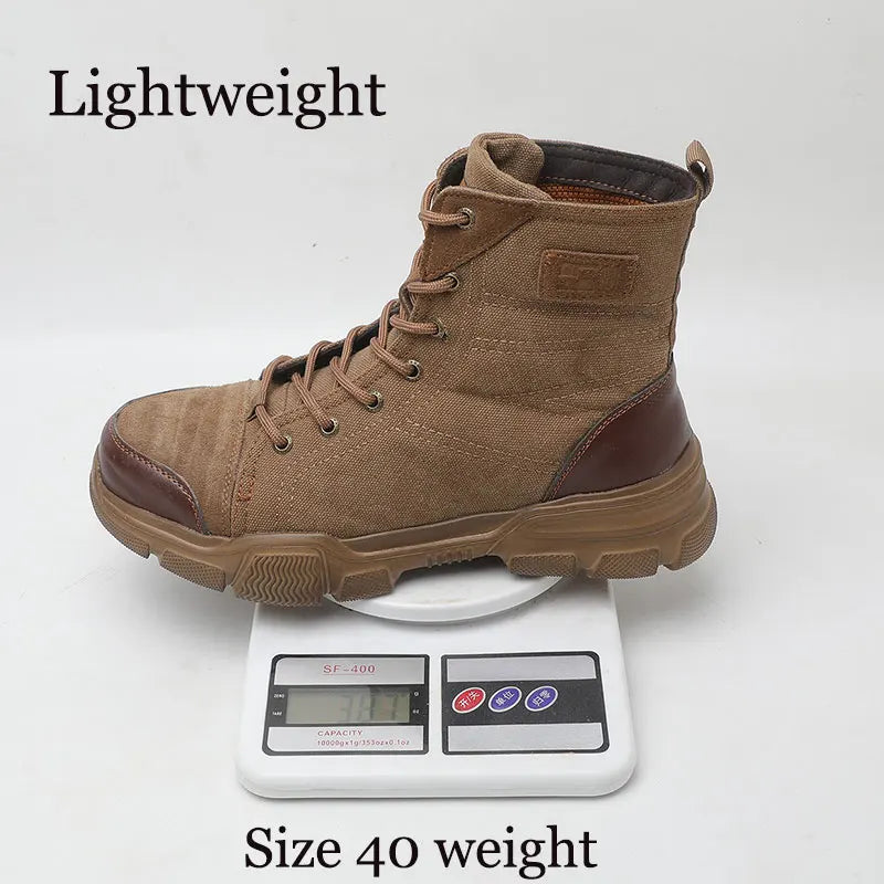 SUADEX Steel Toe Boots for Men Work Safety Shoes Desert