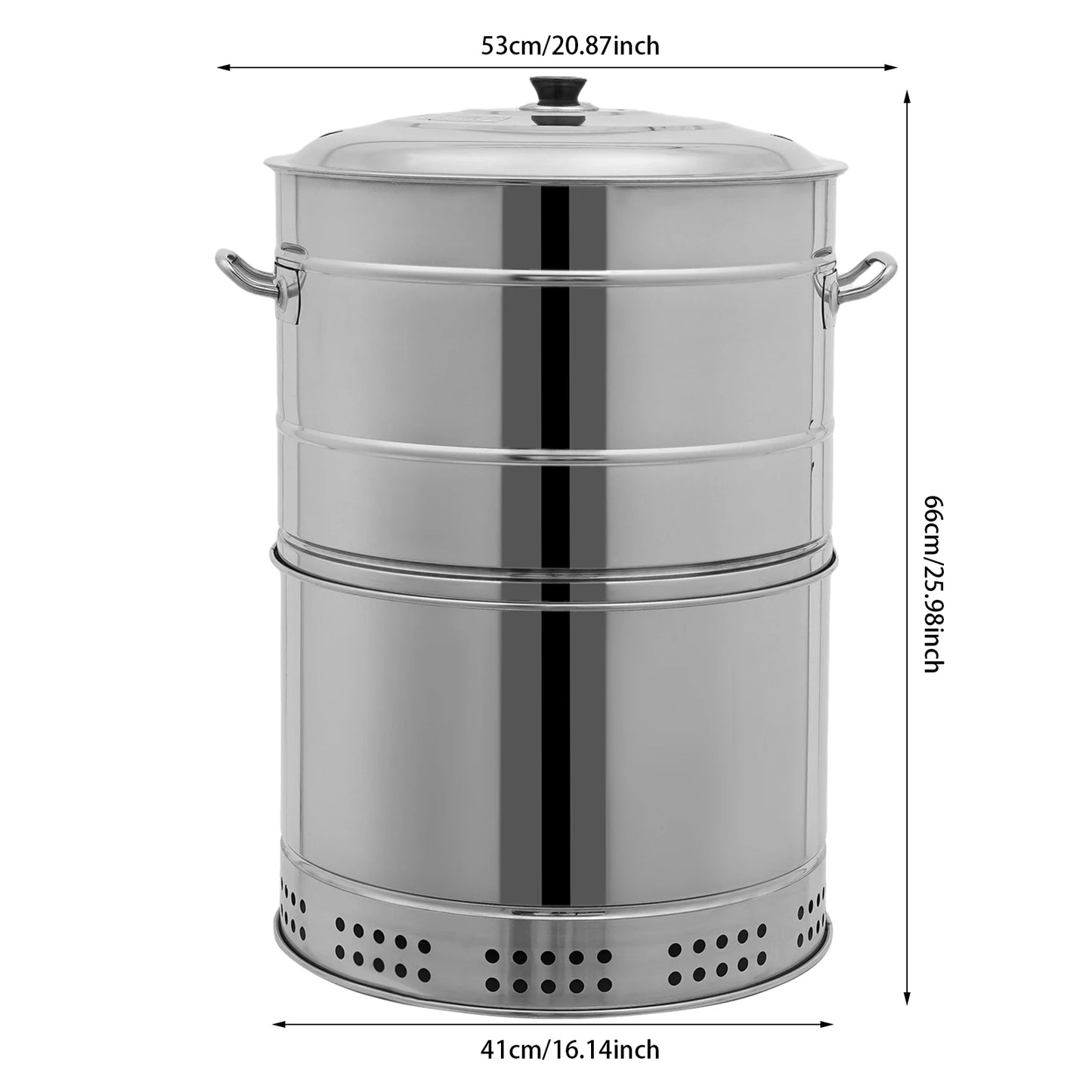 Bymaocar Stainless Portable Charcoal Grill Barrel 360 Smokeless Outdoor