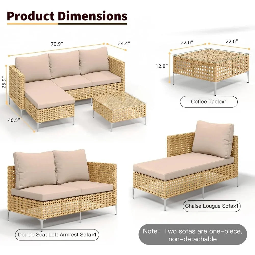 Chengwei Outdoor Conversation Set Rattan Sofa Patio Furniture