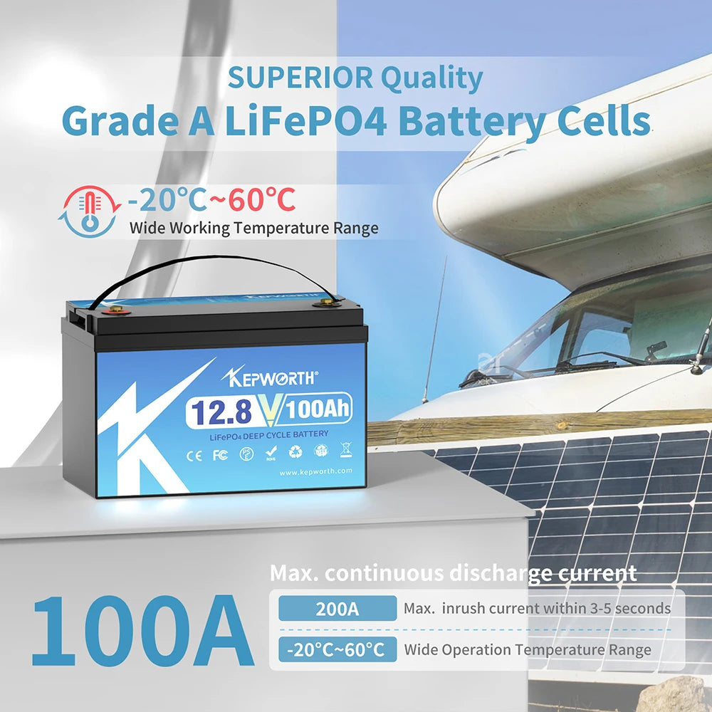 Kepworth 12V 100Ah LiFePO4 Battery With Upgraded BMS