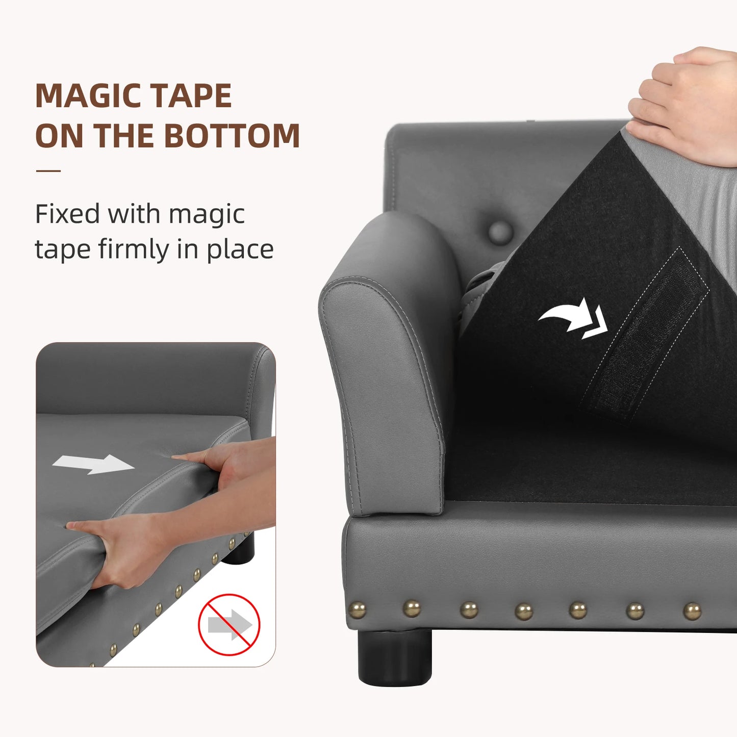 BINGOPAWCN Elevated Dog Bed Sofa With Removable Cushion