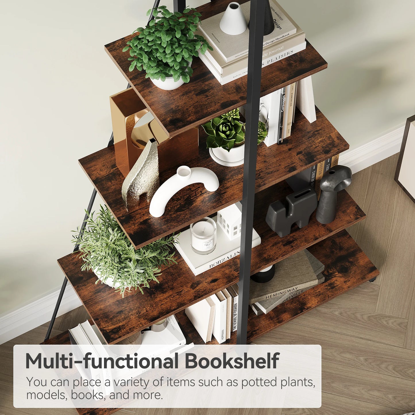 Twister.Ck Steel Frame 4 Tier A-Frame Ladder Shelf