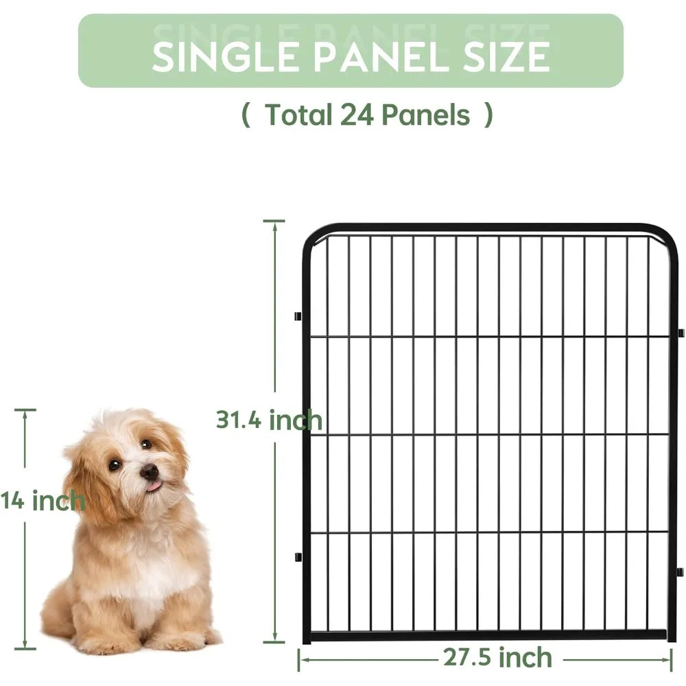 DAFIFY Decorative Iron Garden Fence With Gate Heavy Duty