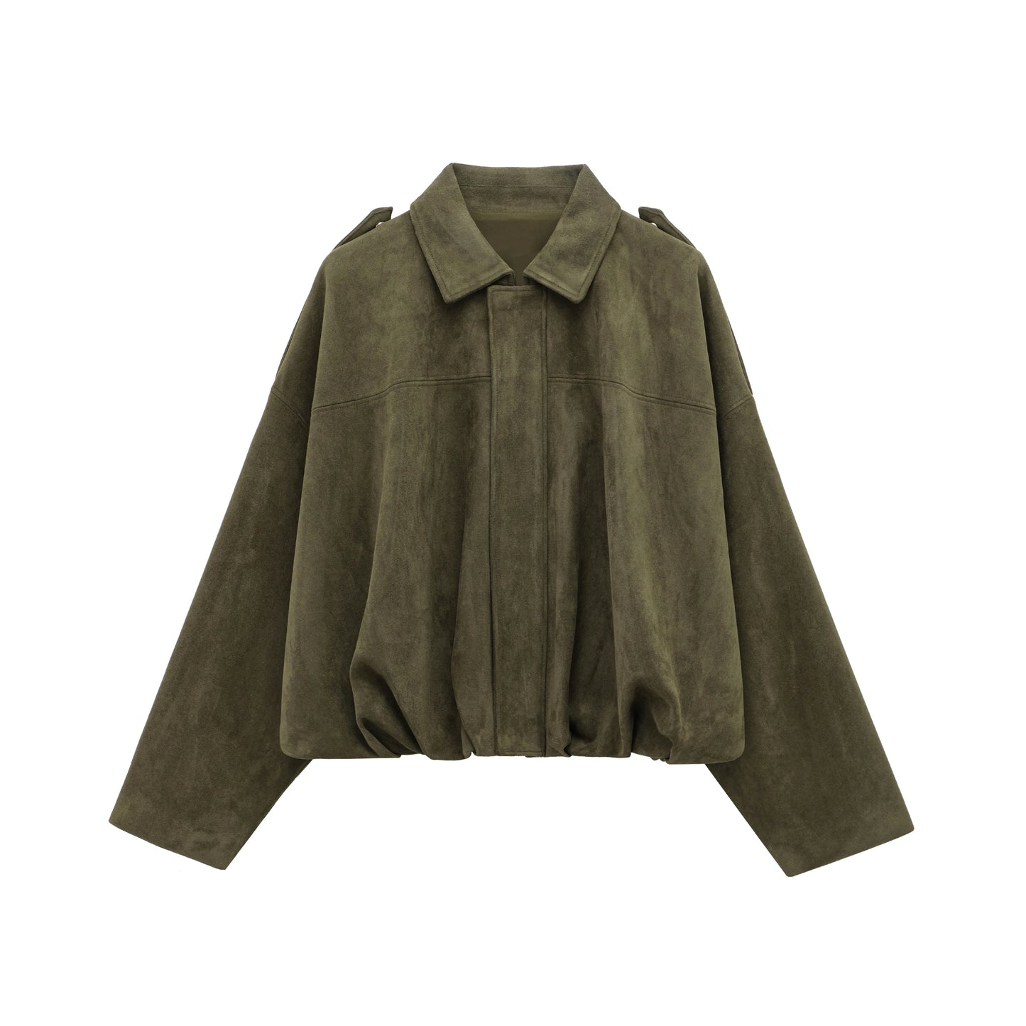 CN Jiangsu Women Suede Bomber Jacket With Zipper