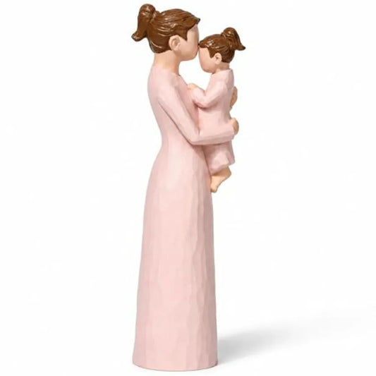 Mother And Daughter Figurine Statue Gift, Hand Painted Family Keepsake