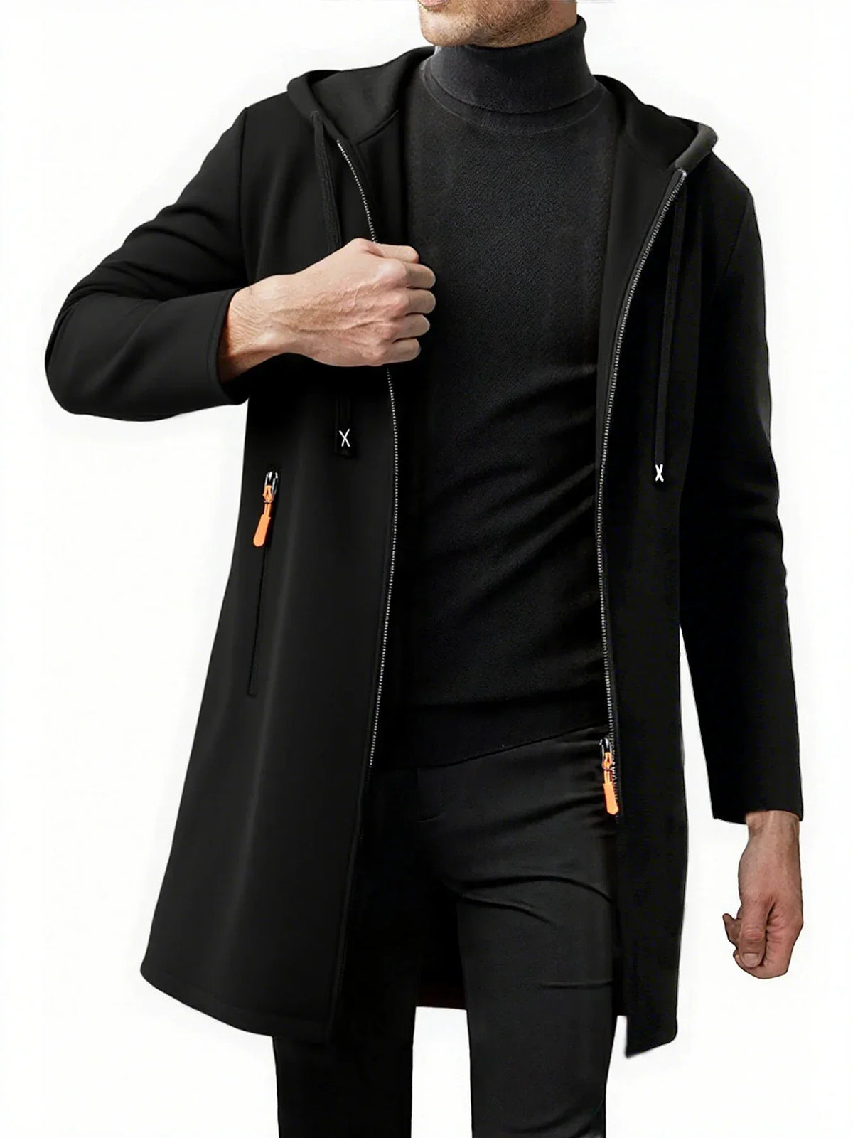 Men's Fleece Lined Hooded Zip Jacket With Zipper Pockets for Casual Wear