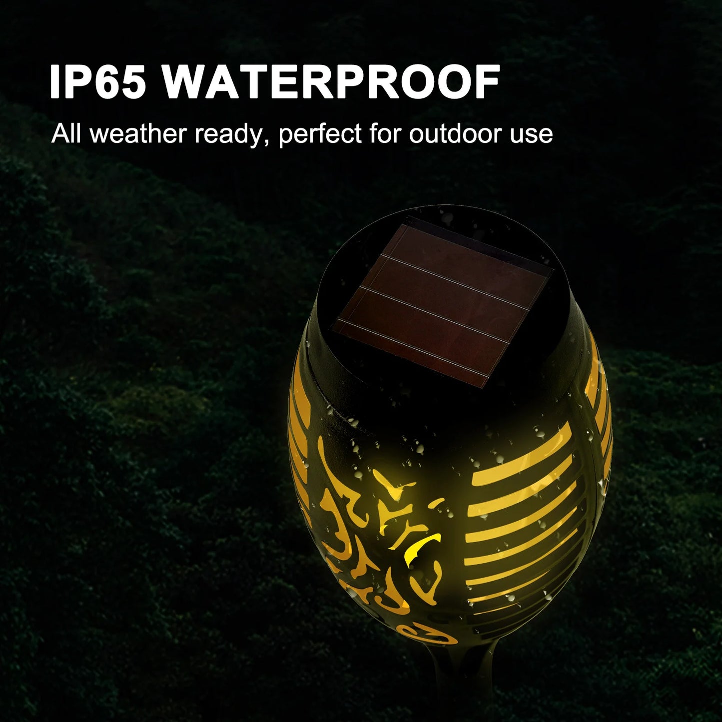 Solar Torch Lights With Flickering Flame Outdoor Waterproof Pathway