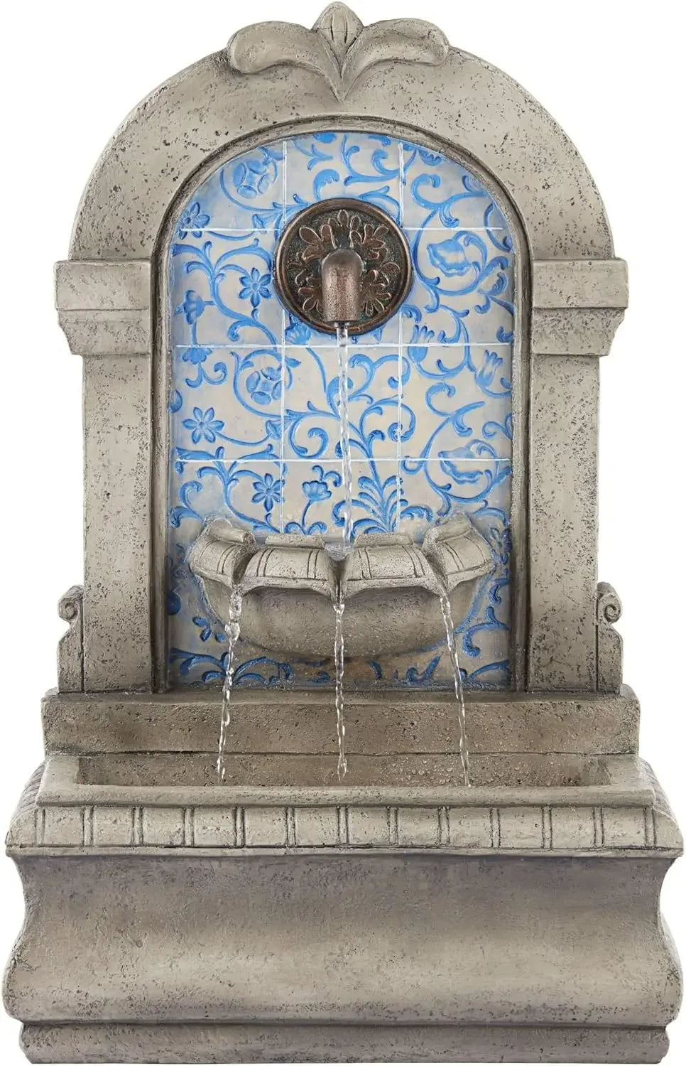 BestsellerBestsellerManhasset 30 1/4" High Large Italian Outdoor Decor Blue Faux Stone Floor Fountain Standing Waterfall Tiered