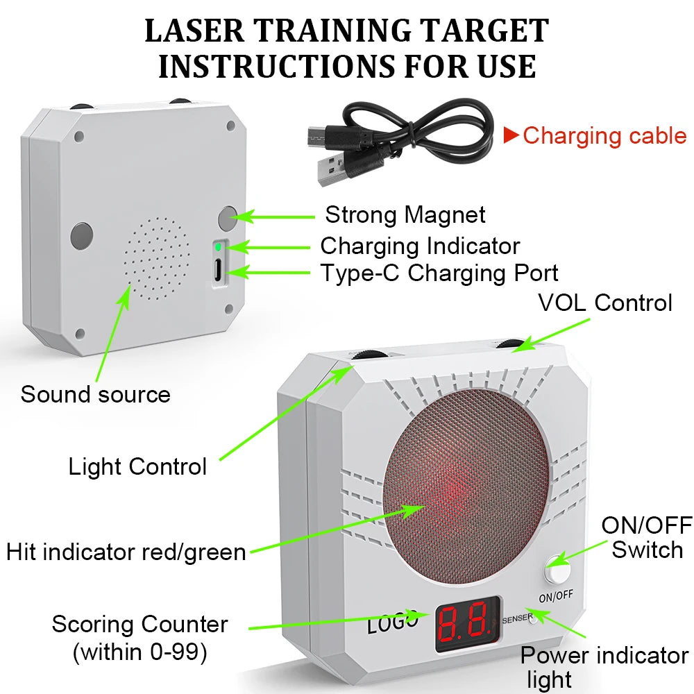 Infrared Scoring Laser Target for Shooting Practice with Sound