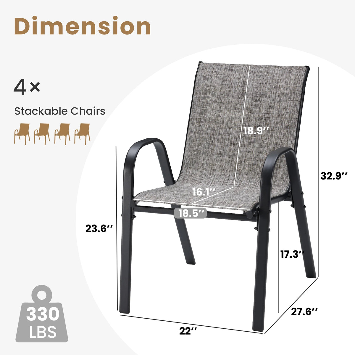 7 Piece Metal Outdoor Dining Furniture With 6 Round Chairs