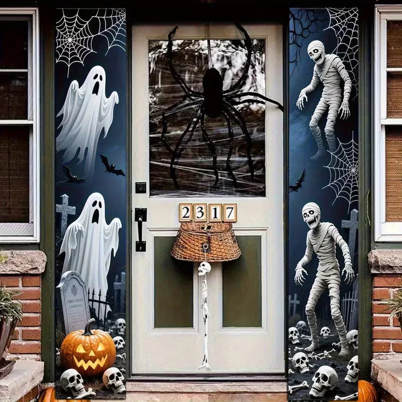 New Halloween Couplets, Ghost Festival Banners, Outdoor Courtyard Festive Event Party Atmosphere Background Decorations