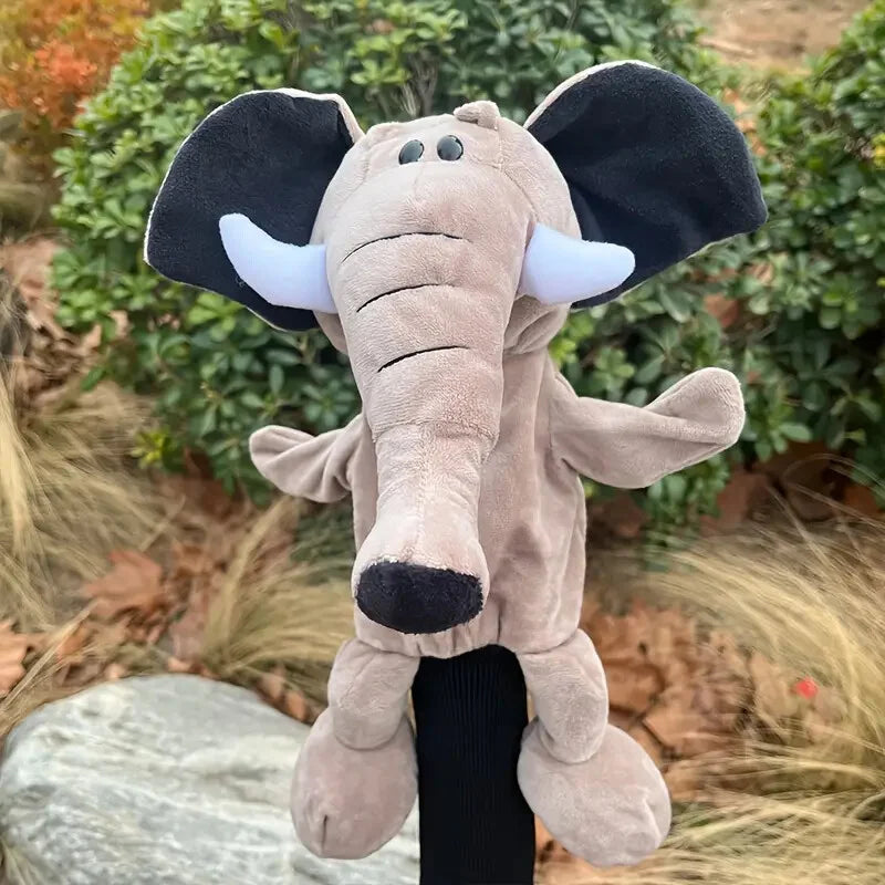 Golf Club Head Cover Animal Style Plush Protector for Woods Putters Soft Friction Prevention Golf Course Accessory