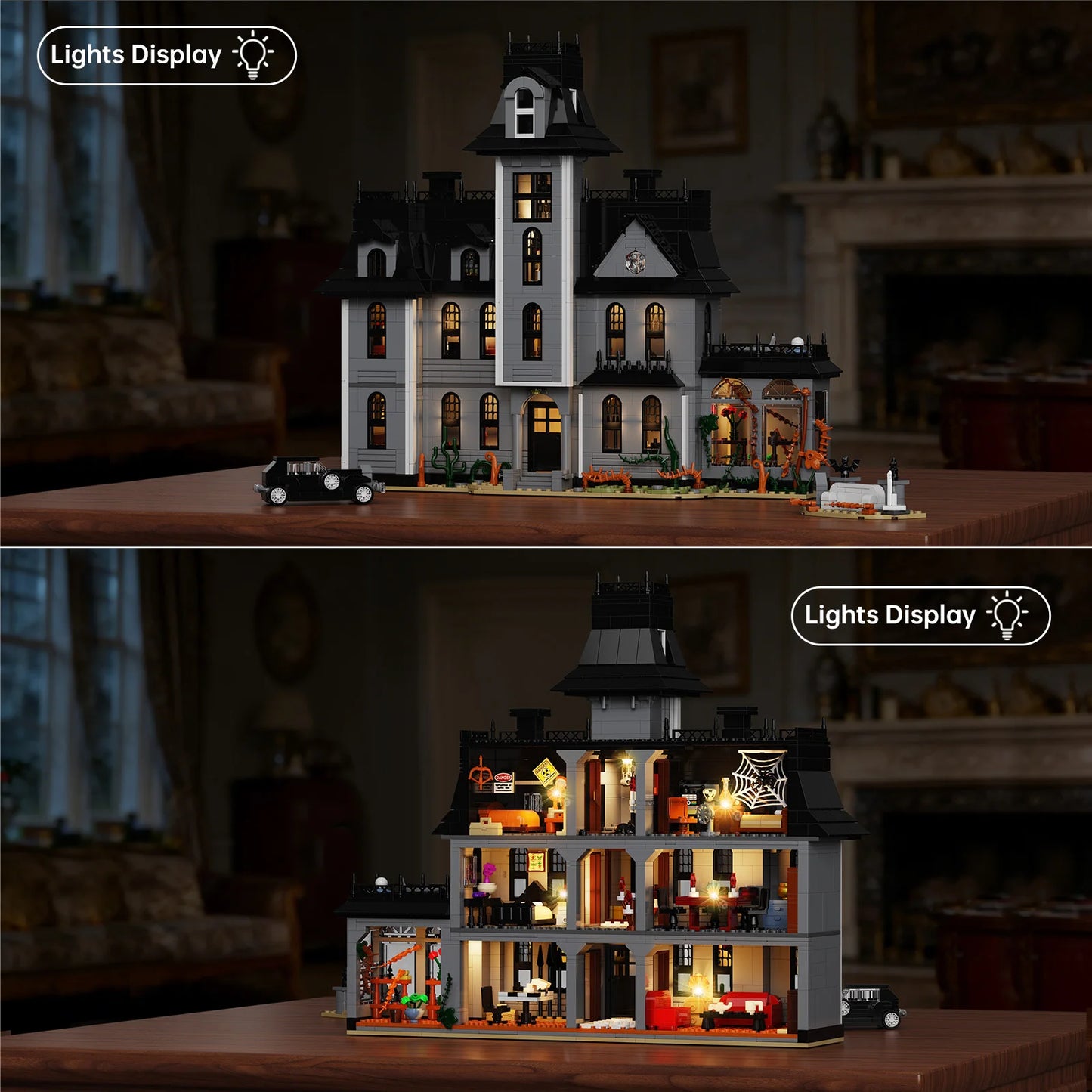 Gothic Nightfall Manor Building Blocks Desktop Ornament