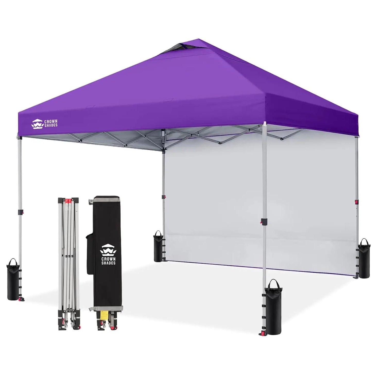10x10 Ft Pop-up Awning with One Side Wall - One-click Setup Beach Tent - Outdoor Awning for Events and Parties, Customizable.
