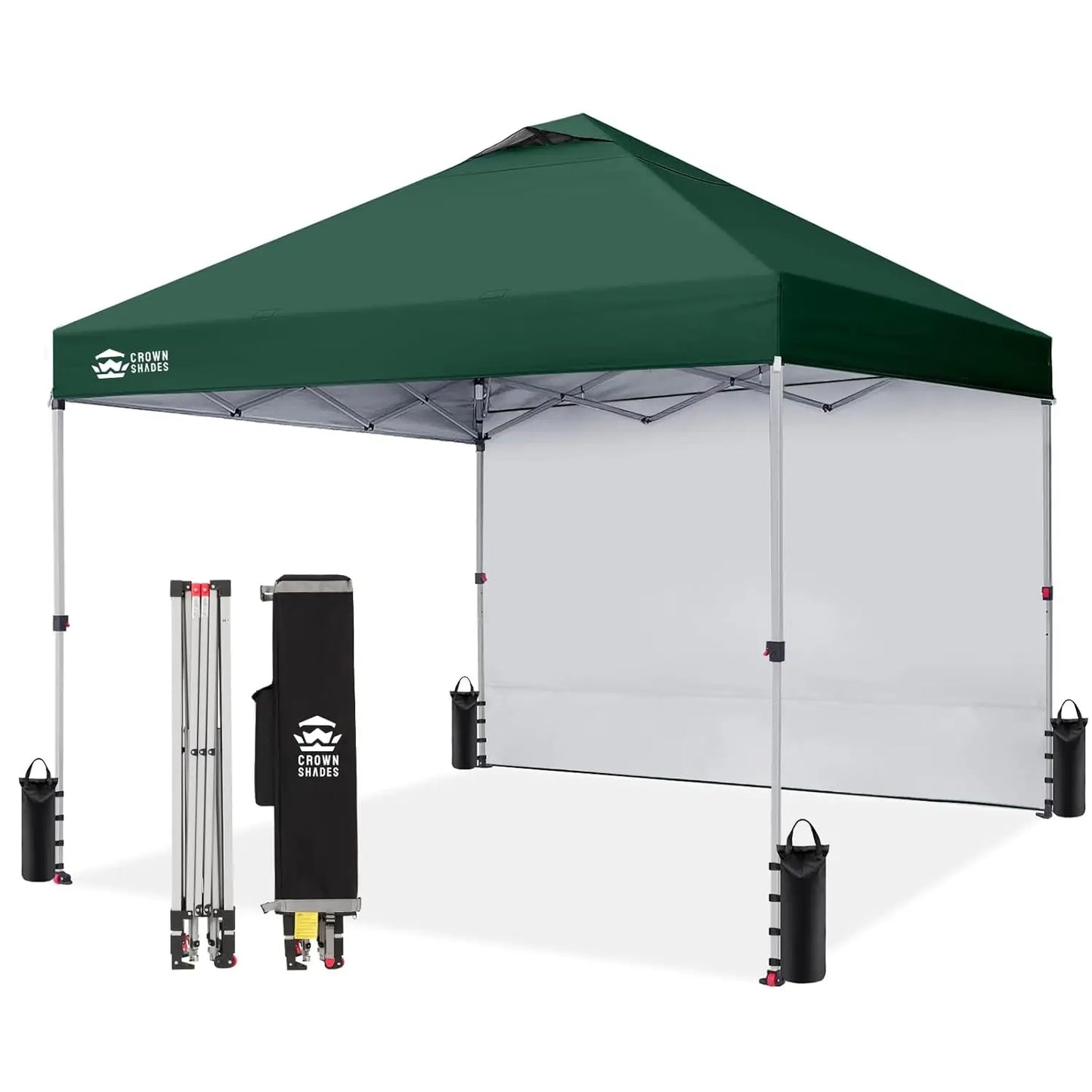10x10 Ft Pop-up Awning with One Side Wall - One-click Setup Beach Tent - Outdoor Awning for Events and Parties, Customizable.