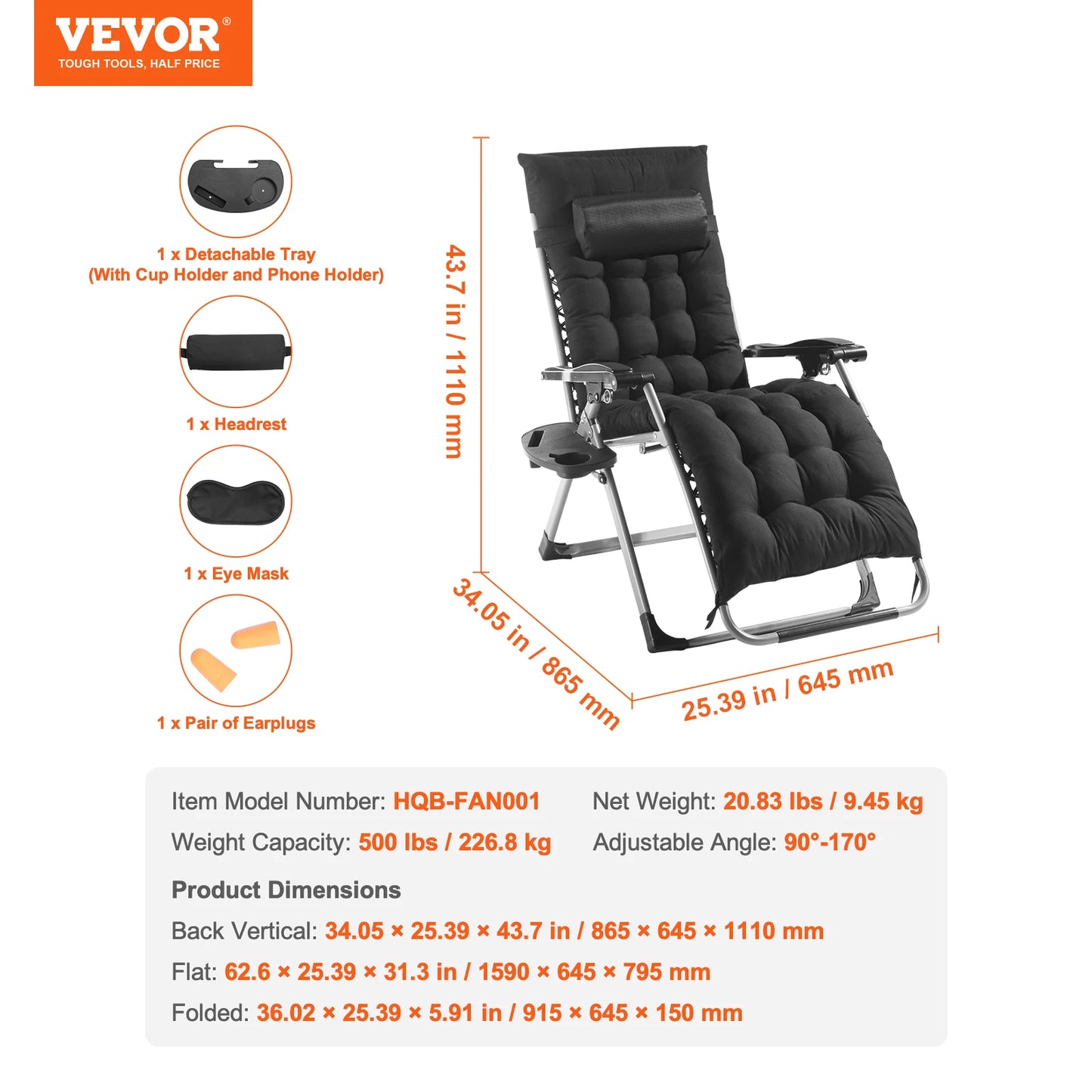 SucceBuy Zero Gravity Chair Anti Gravity Recliner With Footrest Cupholder