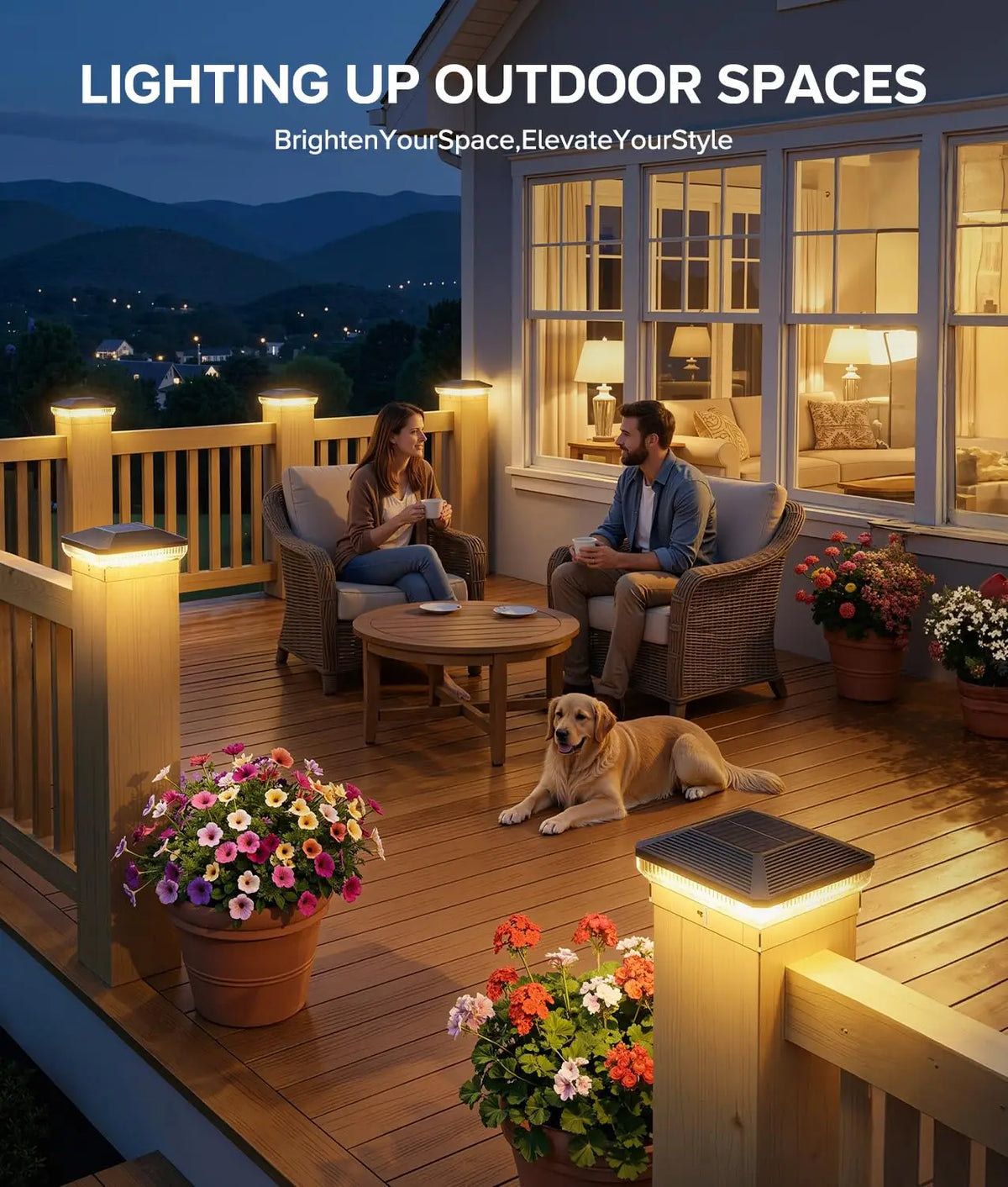 Premium Automatic Solar Post And Fence Lights Outdoor