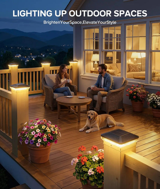 Premium Automatic Solar Post And Fence Lights Outdoor