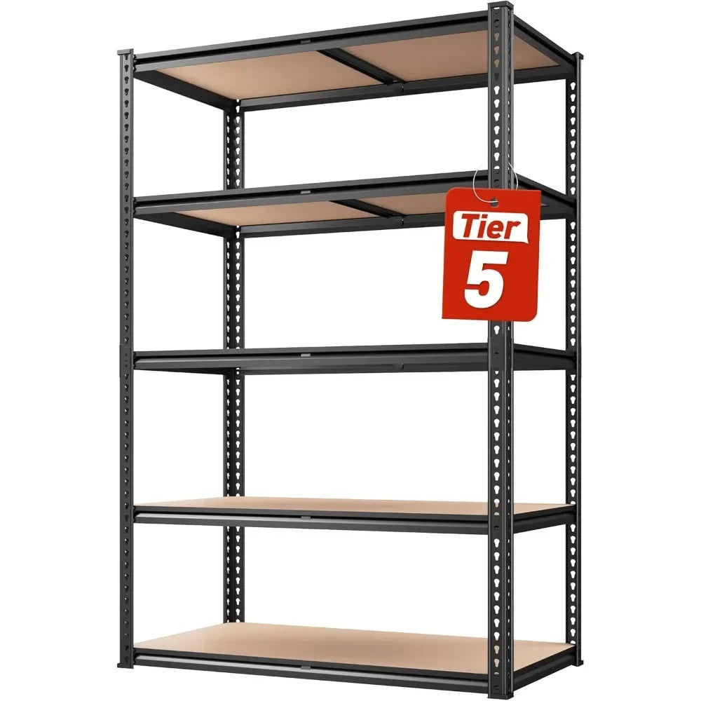HOME.2020LBS Storage Shelves 5 Tier Garage Shelving Heavy Duty,  72" H x 35.55" W x 16" D, Black