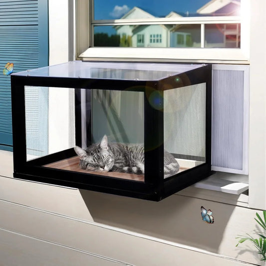 Window Box Outdoor Cat Enclosure Catio With Bug Proof Mesh