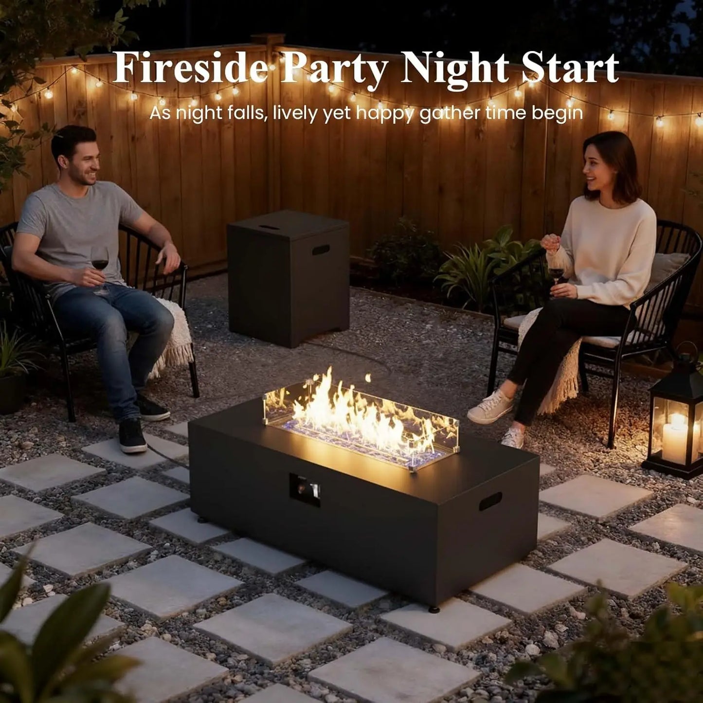 Outdoor Fire Pit Table With 55000 BTU Propane Weatherproof Cover