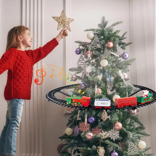 VATOS Hanging Christmas Train Set With Lights And Sound
