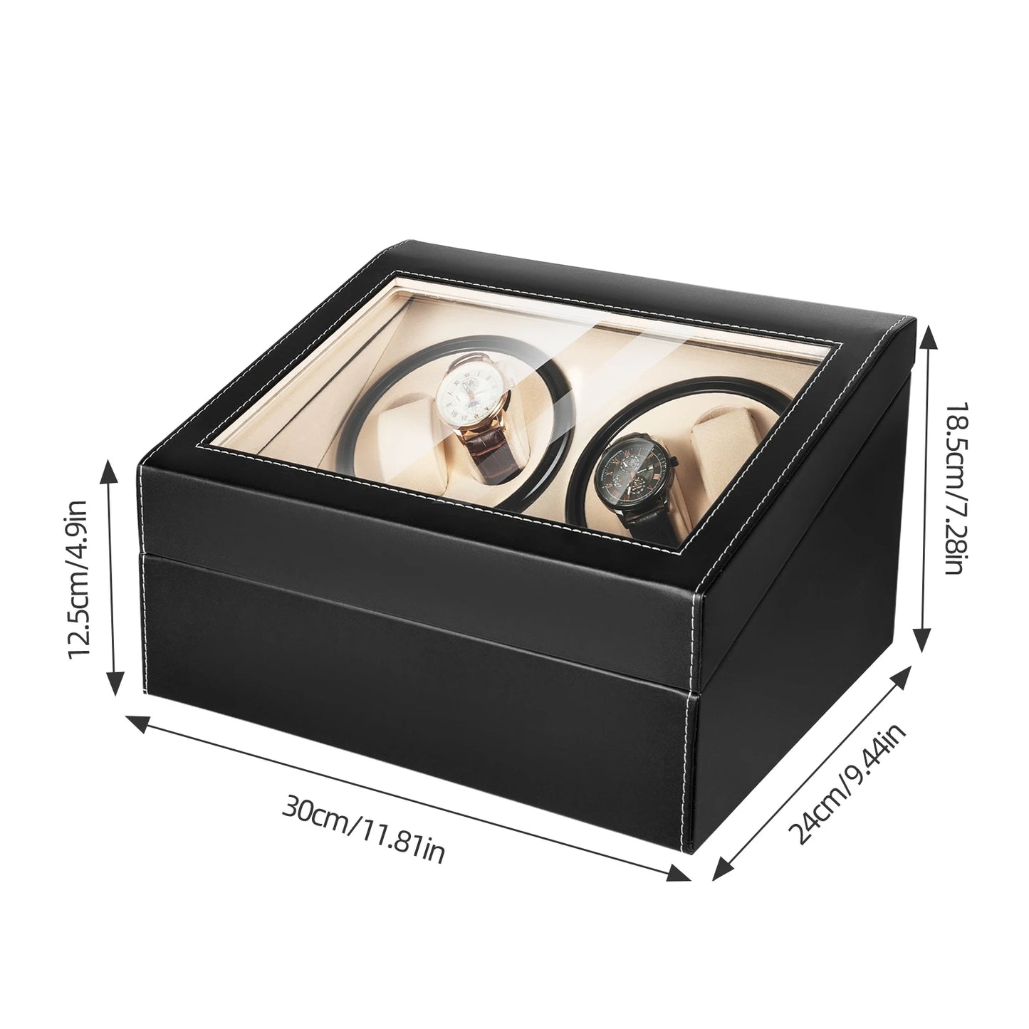 Hign-concerned Watch Winder Box With PU Leather Display Case