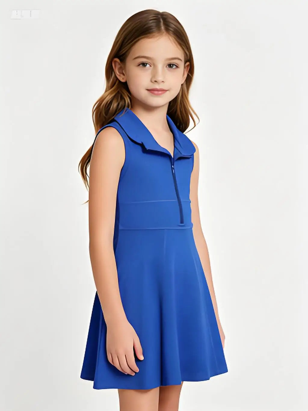 Girls Athletic Zip Activewear Dress Set For Workout And Play